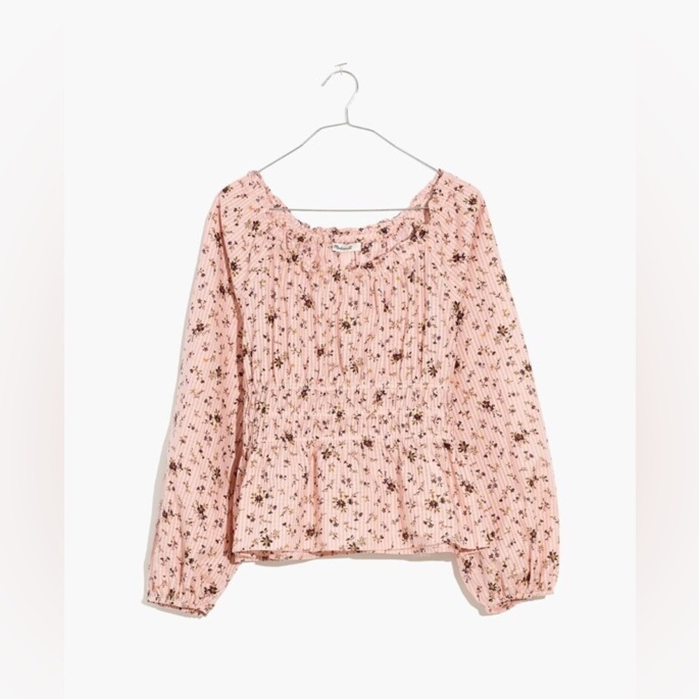 Madewell Sophia Top in Bouquet Floral Pink Wisteria Dove, Size XXL